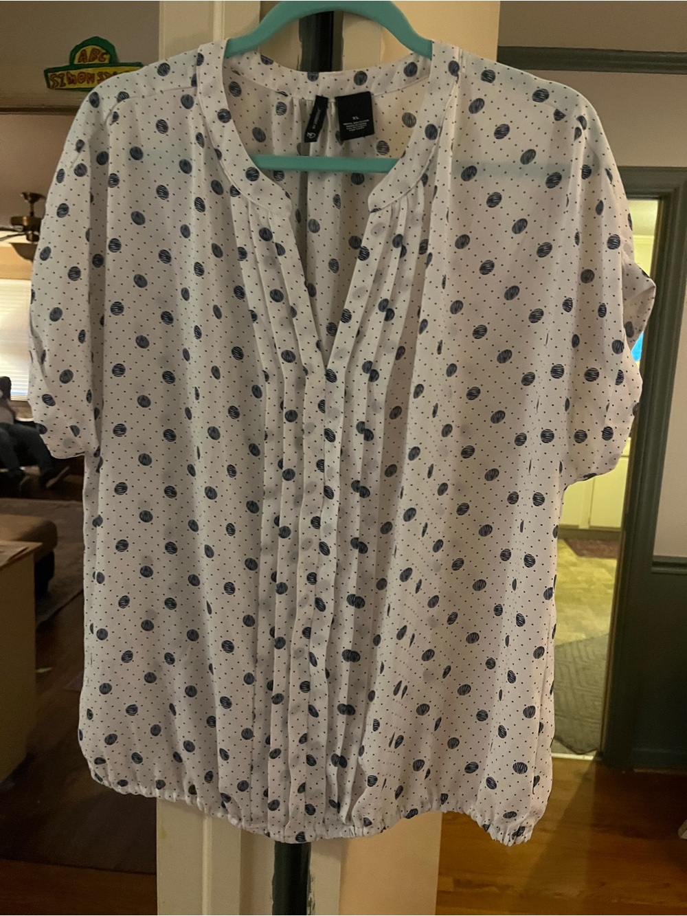 new directions White Short-Sleeve Polka Dot Blouse